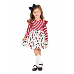 NEW PETE + LUCY girls elf dress in red/white